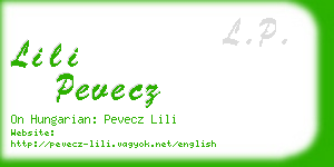 lili pevecz business card